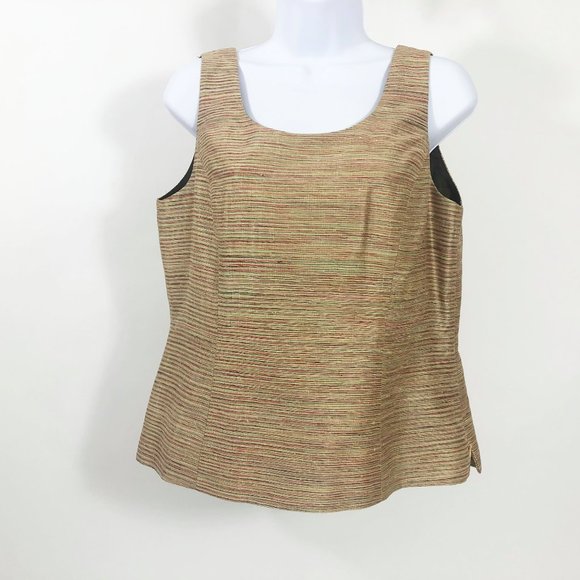 Kaspar 3 Piece Pant Suit Jacket Vest Pants Multi Color Shell Brown Pants Wm's 10 - Picture 3 of 13